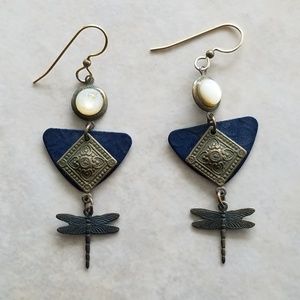 Dragonfly dangle earrings